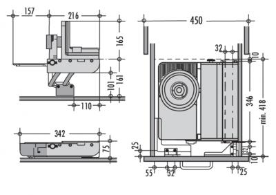 Ritter AES 62 SR Einbau-Allesschneider mit Schneidgutführung rechts 542000 Online Shop Allesschneider Einbau